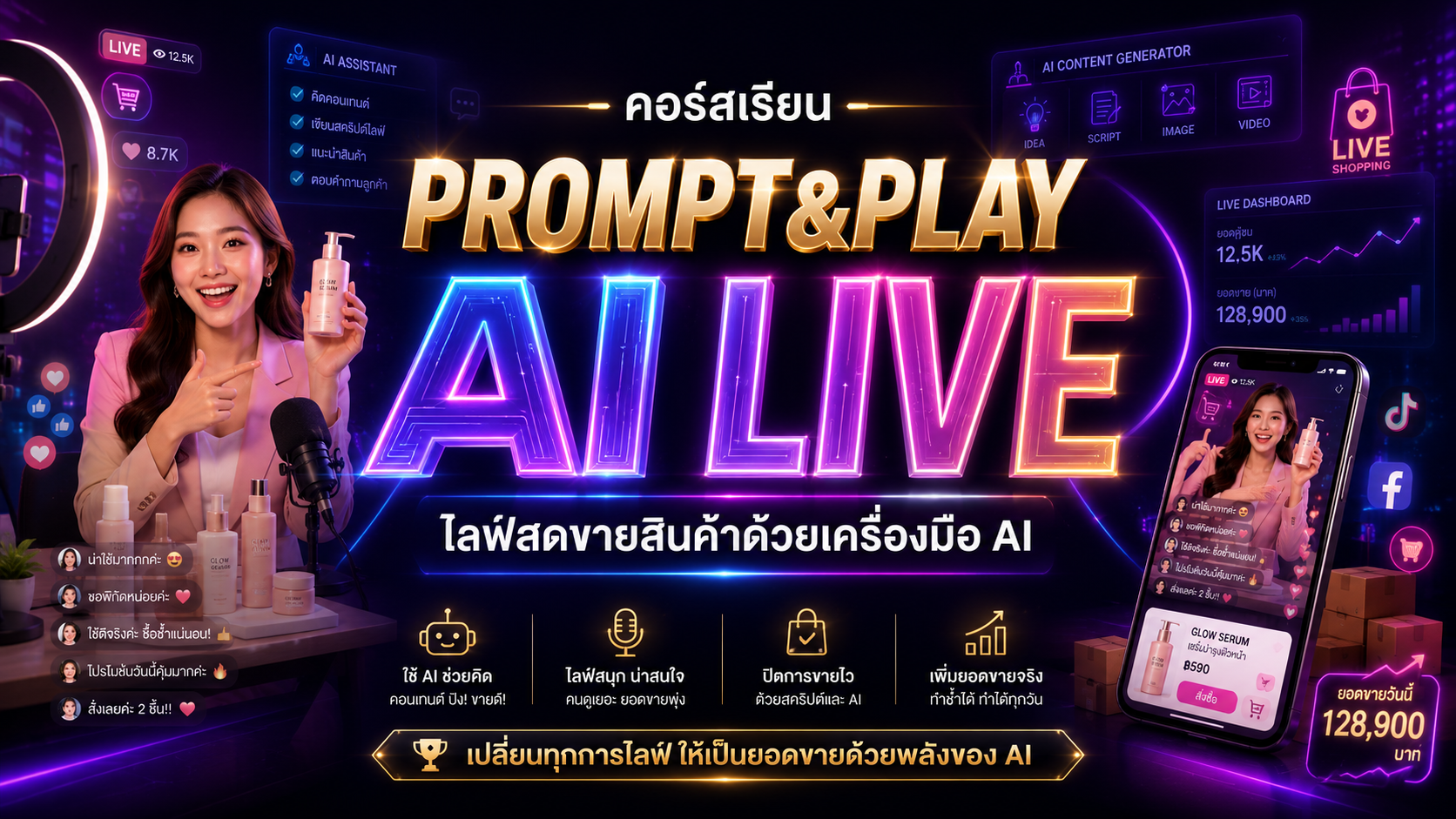 คอร์ส PROMPT&PLAY AI LIVE